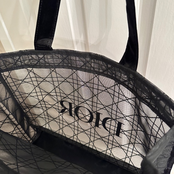 NEW Dior VIP gift Black Geometric Mesh Tote - Picture 4 of 7
